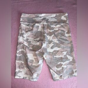 Pink gray white bike shorts Camouflage workout